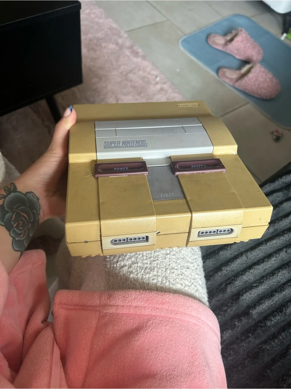 Nintendo Super Nintendo Console - Yellow Casing with Purple Buttons